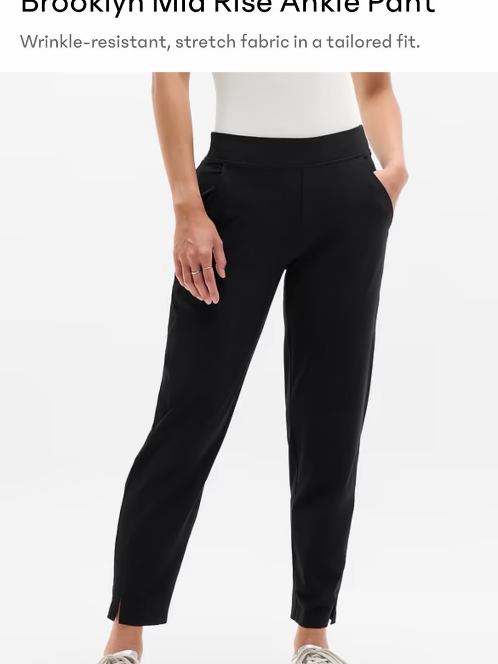 Athleta Brooklyn Mid Rise Ankle Pant — Black